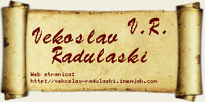 Vekoslav Radulaški vizit kartica